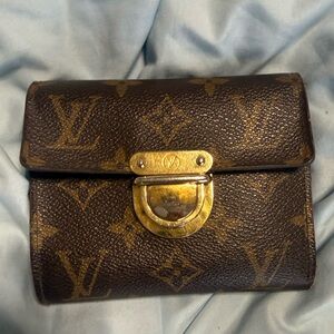 Louis Vuitton Brown Monogram Clutch with Gold Clasp